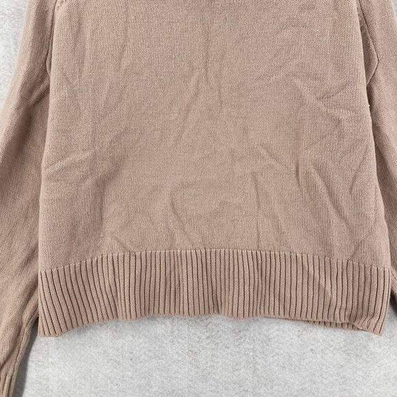 Aritzia Babaton Sweater Womens LARGE Cowl neck Cropped Beige Merino‎ Wool - Picture 9 of 15